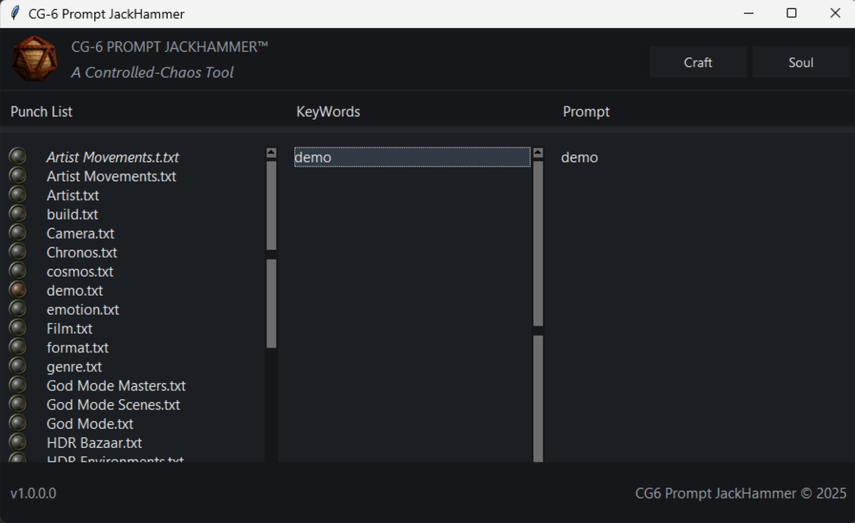 CG-6 Prompt JackHammer Screenshot